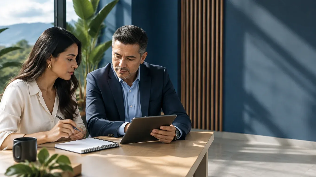 Asesora y mentor trabajando sobre una estrategia